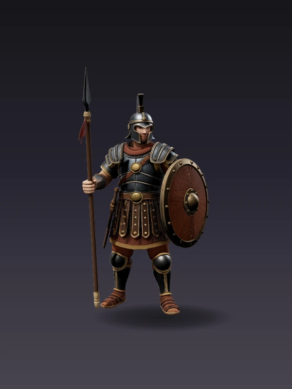 拿着矛盾古代士兵