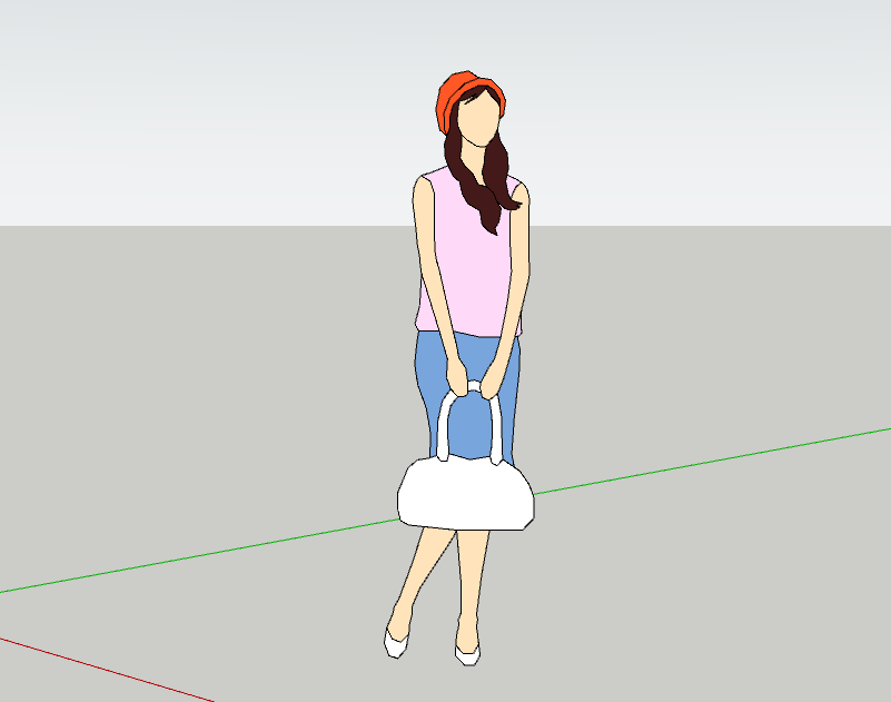 美女2D人物_436a4544ee2a.skp